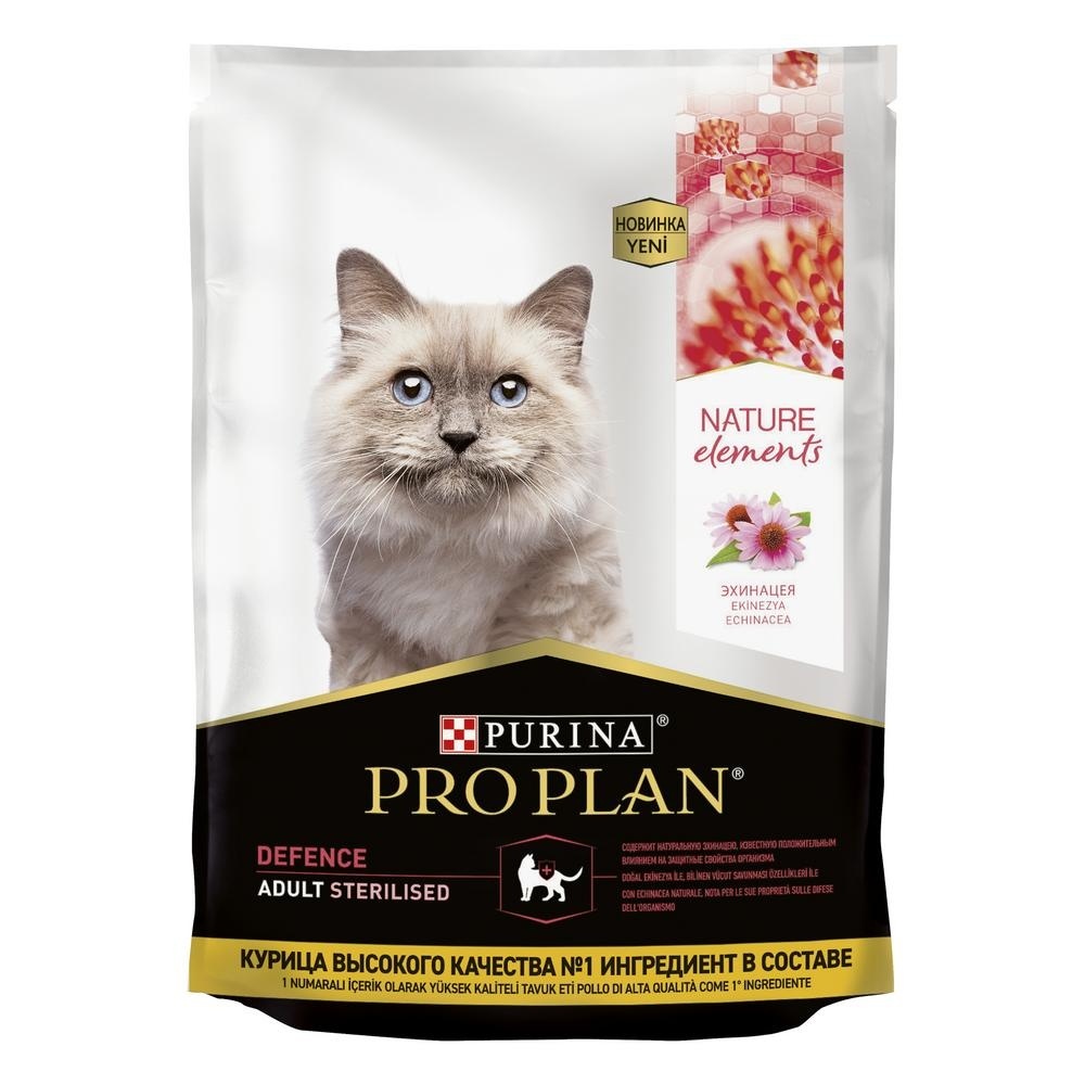 Корм PRO PLAN nature Elements для кастрированных кошек, с курицей (1,4 кг) 