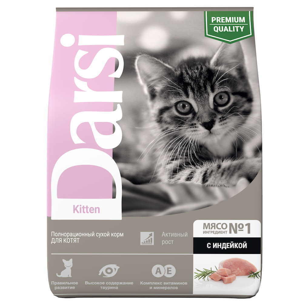 Darsi Darsi сухой корм для котят с индейкой (0,3 кг) бад для укрепления иммунитета over иммунитет комплекс витамин с витамин д3 цинк селен в капсулах 60 шт