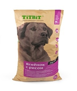 TiTBiT Корм TiTBiT для собак крупных пород ягненок с рисом (13 кг) titbit titbit дентал 3в1 с мятой для собак крупных пород 95 гр 95 гр