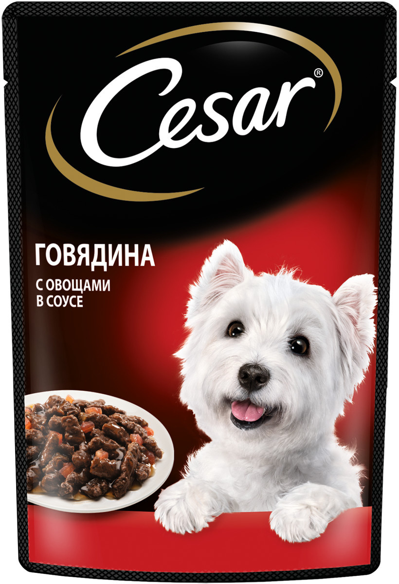 Cesar Cesar влажный корм для взрослых собак, с говядиной и овощами в соусе (85 г)