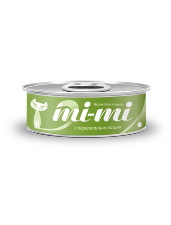 mi-mi консервы для кошек и котят  с перепелиным яйцом (80 г)