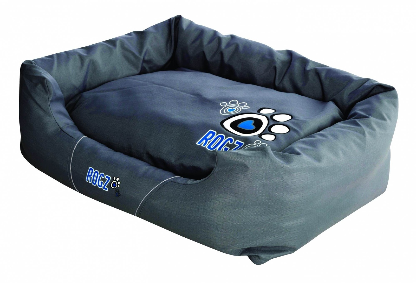 Rogz Rogz лежак с бортиком и двусторонней подушкой серия SPICE, Бирюзовая лапка (M)