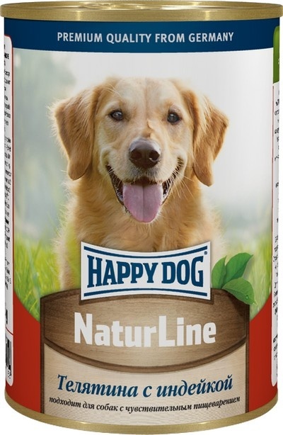 Happy dog кусочки в фарше для собак: телятина с индейкой (410 г)