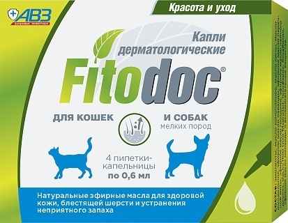 Агроветзащита Агроветзащита fITODOC капли дерматологические для мелких пород собак и кошек (16 г) агроветзащита агроветзащита fitodoc ошейник репеллентный био для собак крупных пород 80 см 50 г