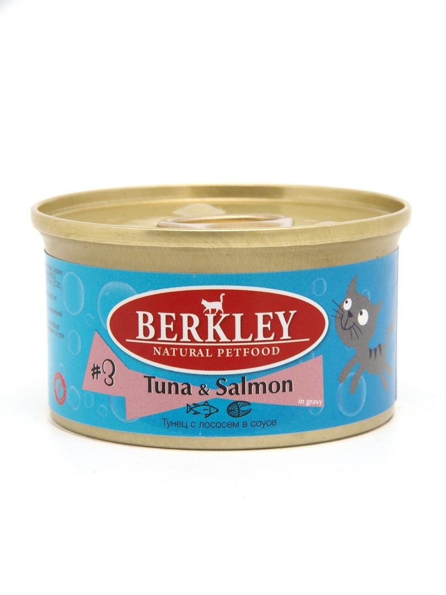Berkley Berkley консервы для кошек тунец с лососем (85 г) berkley berkley консервы для кошек с ягненком 100 г