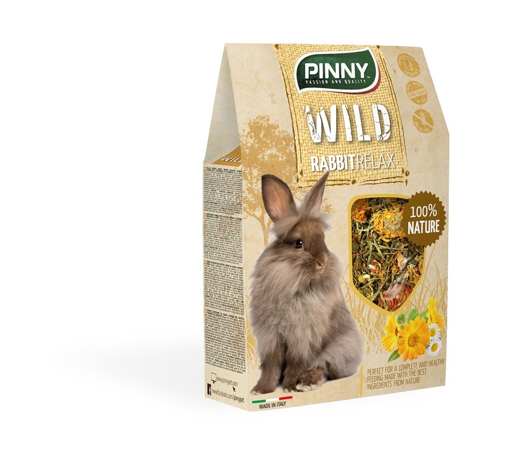цена Pinny Pinny полнорационный корм для карликовых кроликов с одуванчиком, бархатцем и ромашкой (600 г)