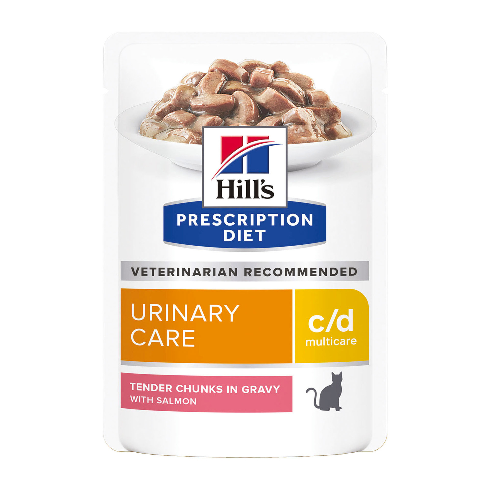 Hill's вет.консервы влажный диетический корм для кошек c/d Multicare Urinary Care при профилактике мочекаменной болезни (мкб), с лососем (85 г)