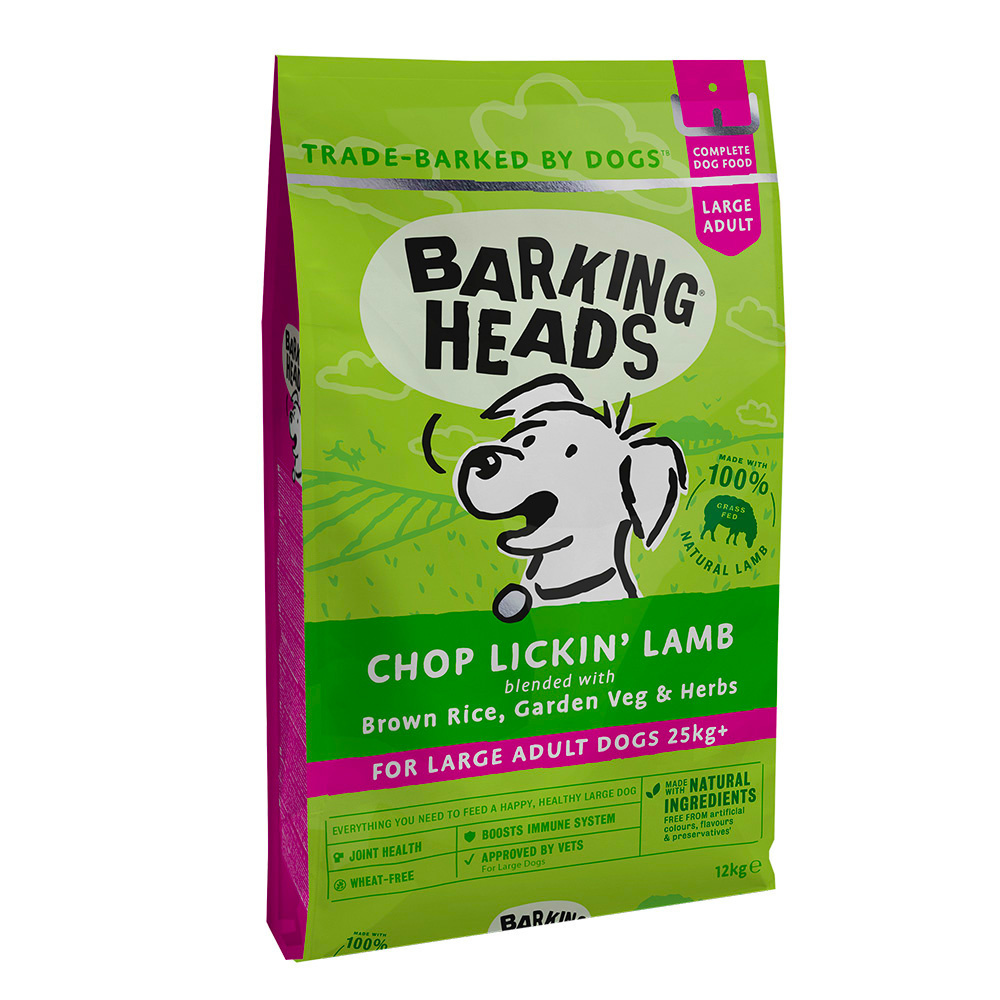 Корм Barking Heads для собак крупных пород, с ягненком и рисом "Мечты о ягненке" (18 кг)