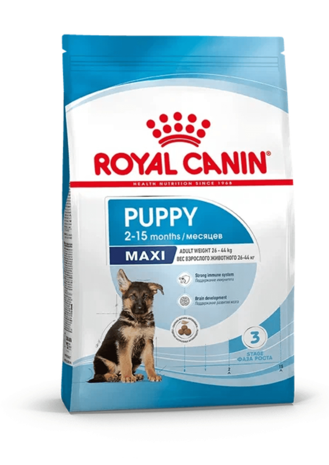 цена Royal Canin Royal Canin корм сухой для щенков пород крупных размеров (вес 26 - 44 кг) до 15 месяцев (15 кг)