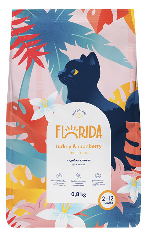 FLORIDA Корм FLORIDA сухой корм для котят с индейкой и клюквой (3кг + 1кг)