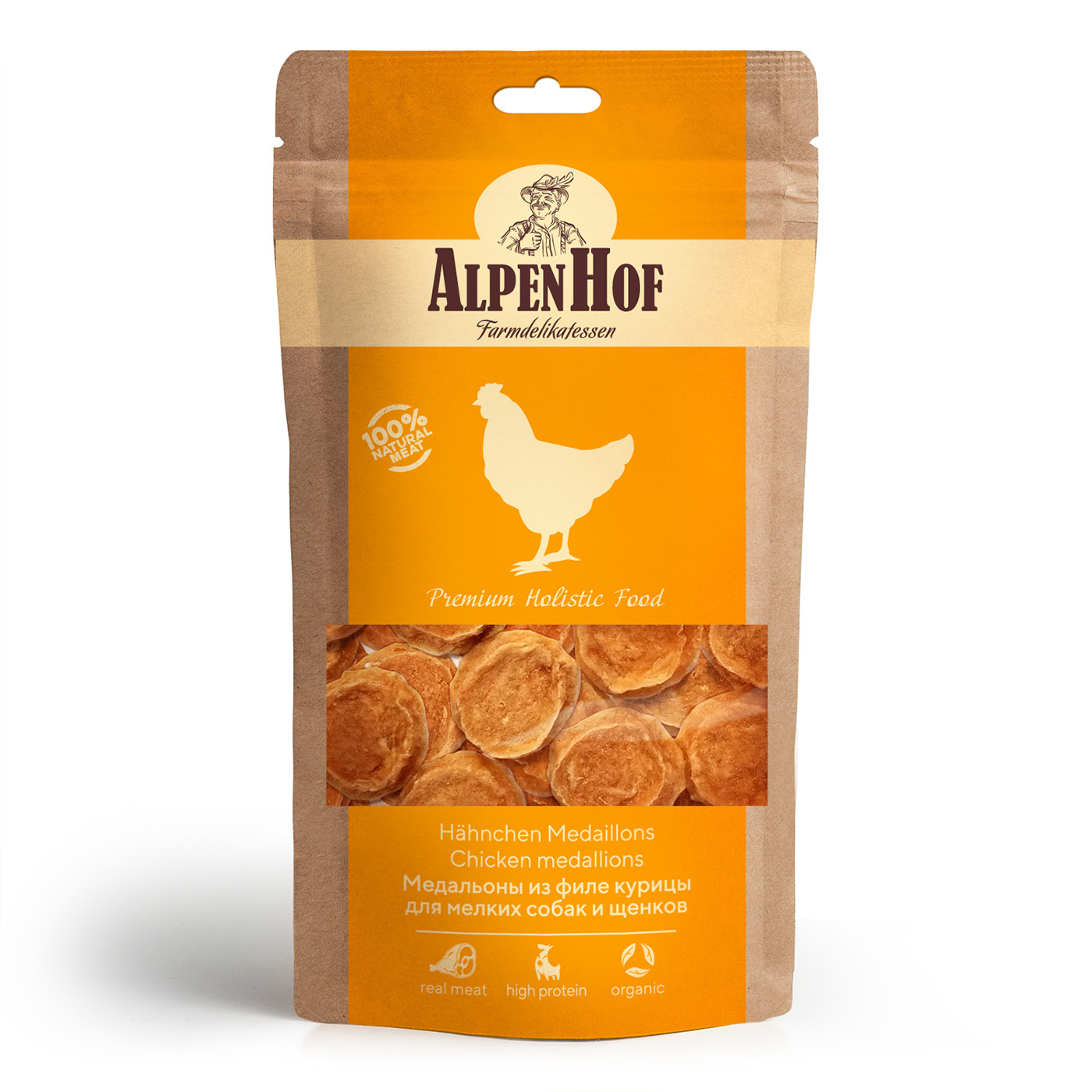 AlpenHof AlpenHof лакомство Медальоны из филе курицы для мелких собак и щенков (65 г)