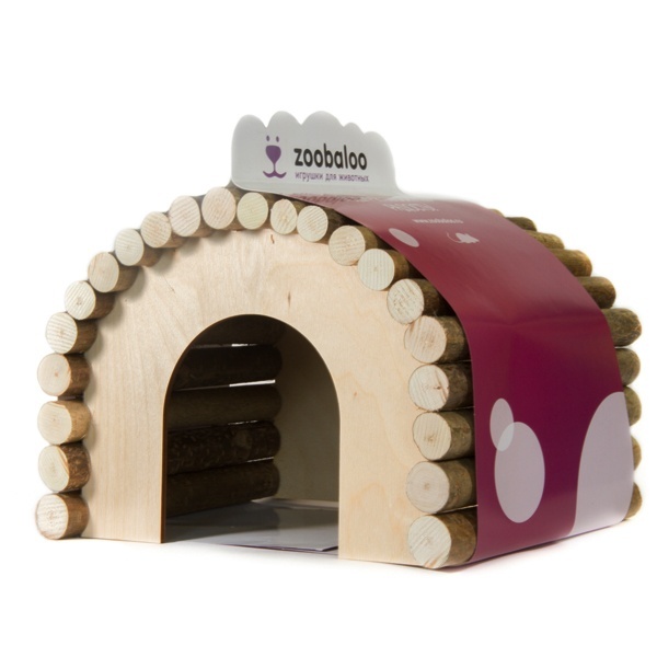 Zoobaloo Zoobaloo домик для грызунов деревянный, 23х15х17 см (740 г) игрушка для птиц zoobaloo гирлянда
