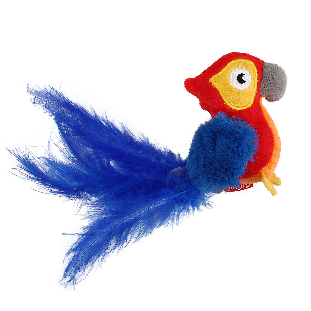 цена GiGwi GiGwi игрушка Попугай со звуковым чипом, текстиль/перо (50 г)