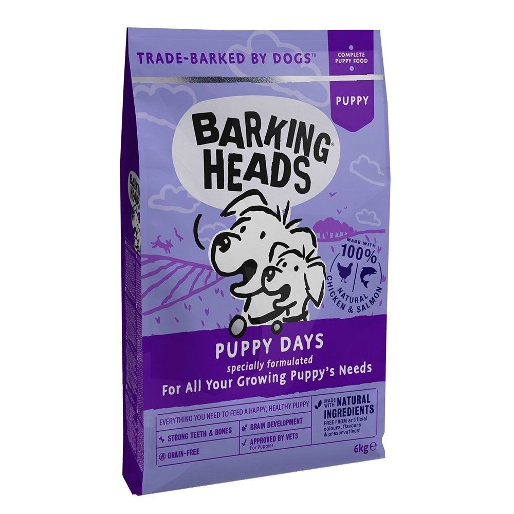 Корм Barking Heads для щенков, с лососем и курицей "Щенячьи деньки" (2 кг) 