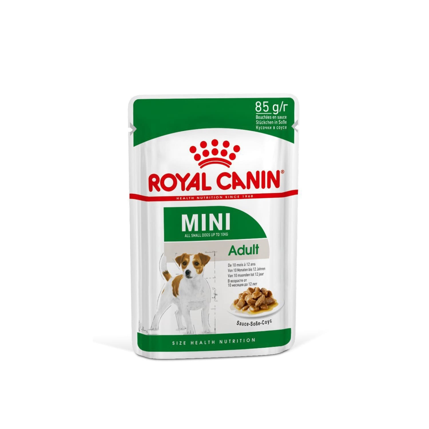 Royal Canin паучи для взрослых собак мелких размеров от 10 месяцев, кусочки в соусе, Mini Adult (1 шт)