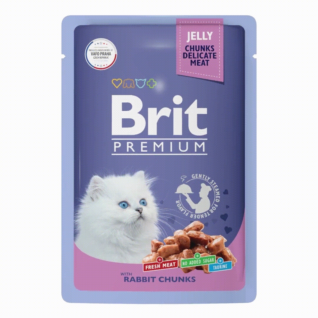 Brit Brit пауч для котят с кроликом в желе (85 г) brit brit пауч для взрослых кошек с форелью в желе 85 г