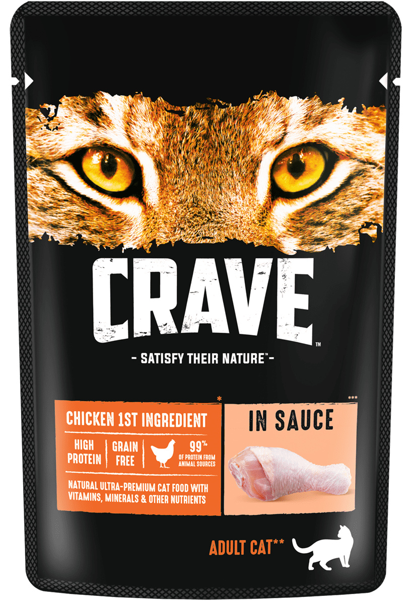 Crave Crave корм консервированный полнорационный для взрослых кошек с курицей в соусе (70 г)