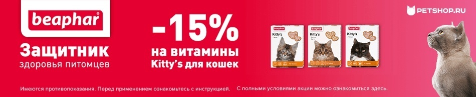 Скидка 15% на витамины Beaphar