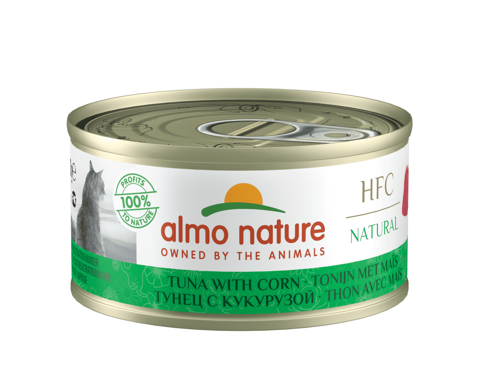 Almo Nature консервы для кошек с тунцом и сладкой кукурузой, 75% мяса (1,68 кг)
