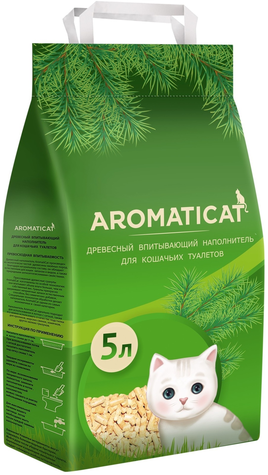 AromatiCat древесный впитывающий наполнитель (3 кг)