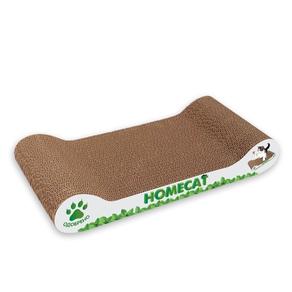 цена Homecat Homecat когтеточка Мятная волна, гофрокартон, 45 х 25 х 10 см (500 г)