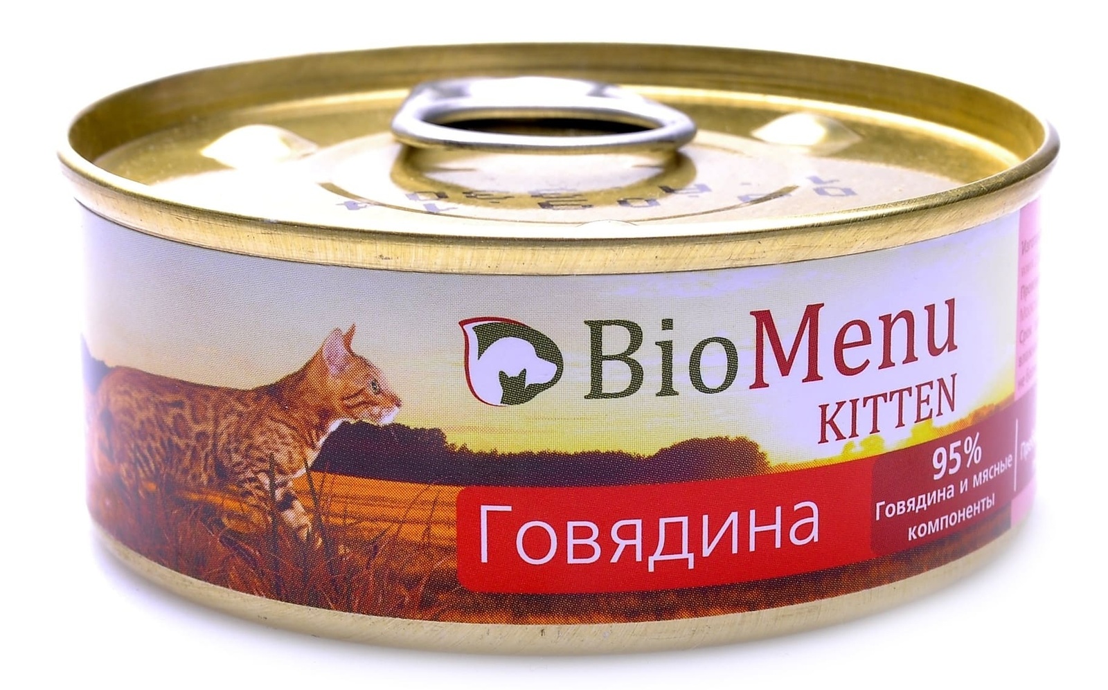 BioMenu BioMenu паштет для котят с говядиной (100 г) консервы biomenu sensitive для кошек мясной паштет с перепелкой 95% мясо 100 г