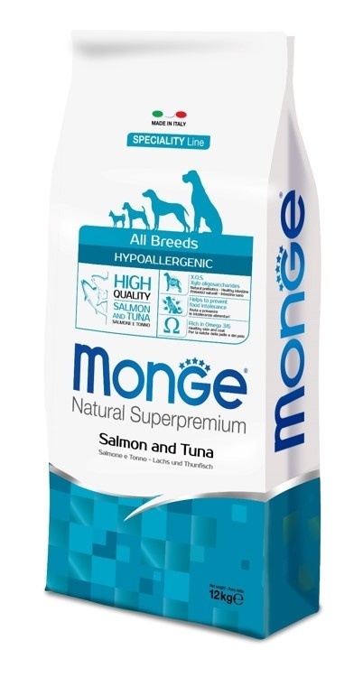 Корм Monge гипоаллергенный корм для собак всех пород, лосось с тунцом (2,5 кг)
