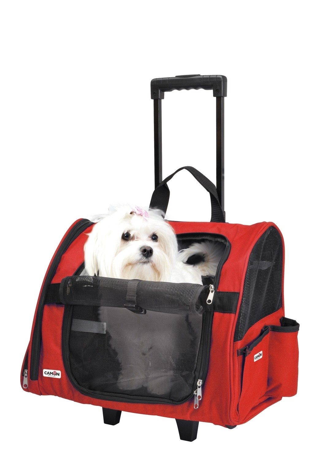 Camon Camon сумка-переноска Max для животных на колесах красная (43*26*36)