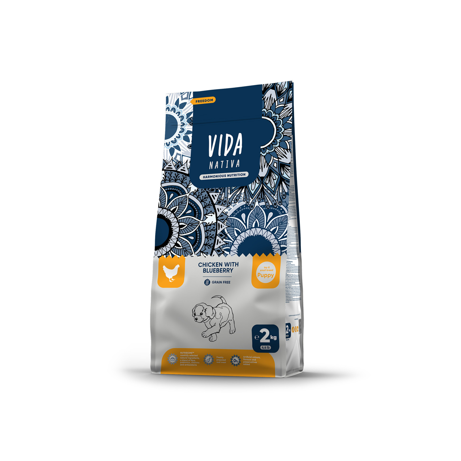VIDA Nativa корм для щенков мелких пород с курицей и черникой (2 кг)