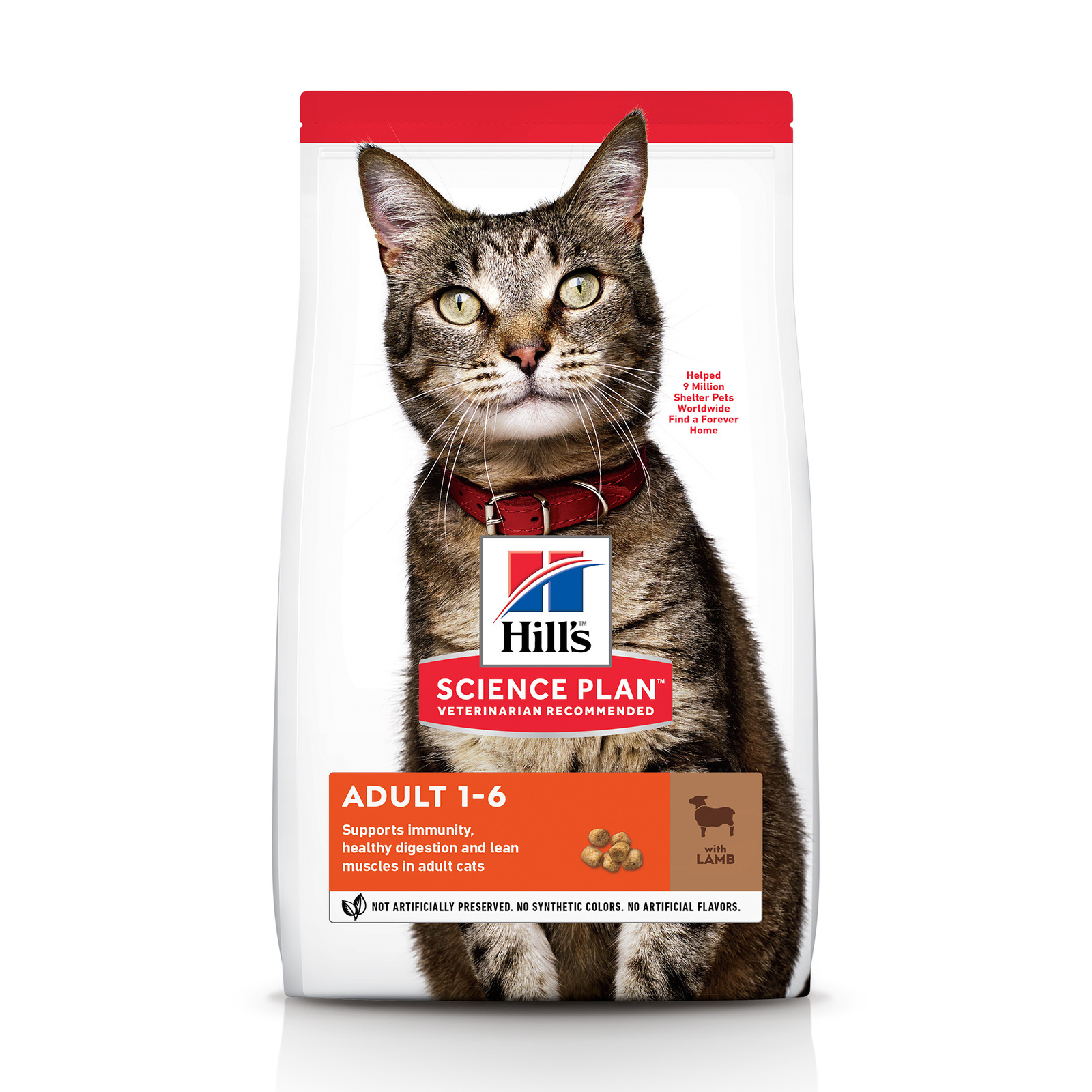 сухой корм для взрослых кошек для поддержания жизненной энергии и иммунитета, с ягненком (3 кг)