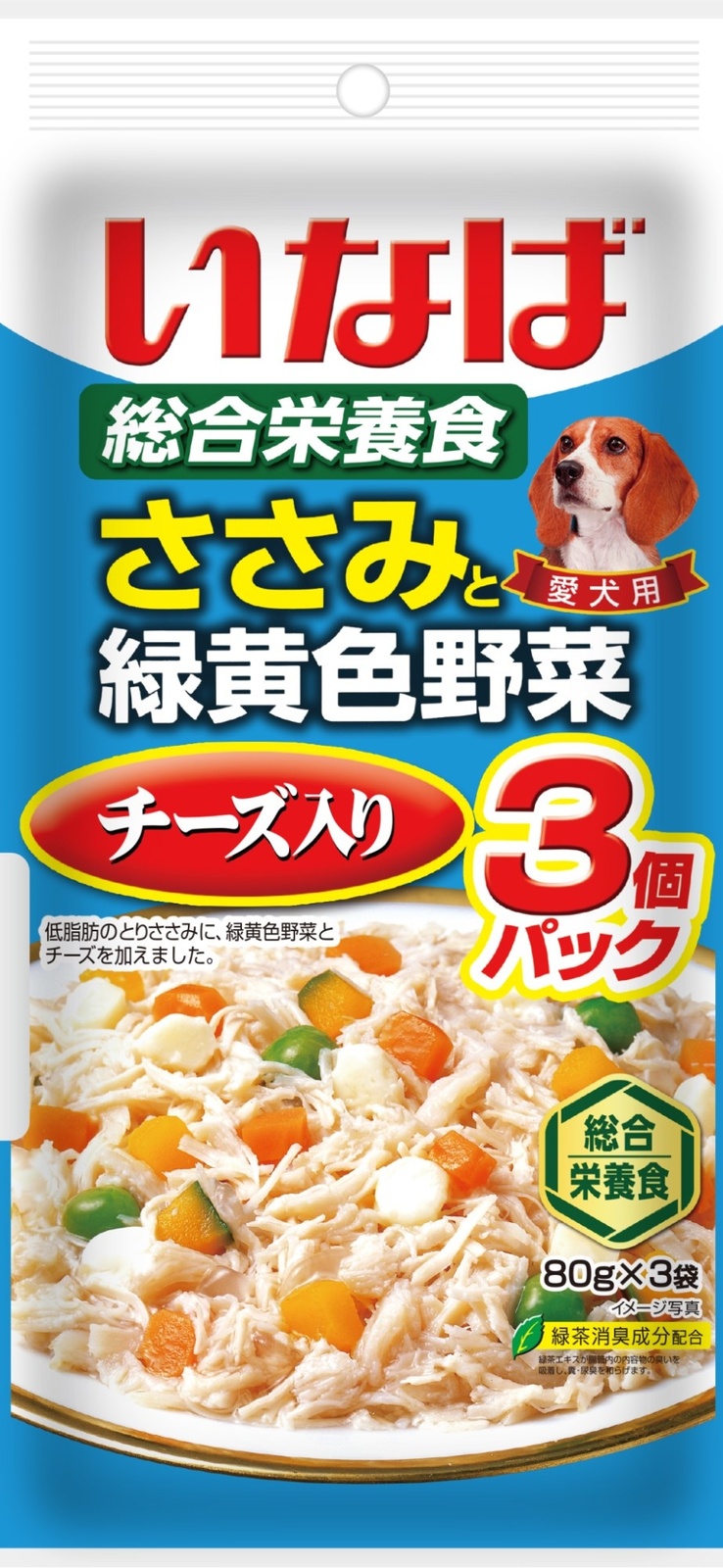Inaba Inaba паучи Куриное филе с овощами и сыром для собак, 3 шт (240 г) благомакc zn se комплекс с витаминами a e c b6 ооо вис