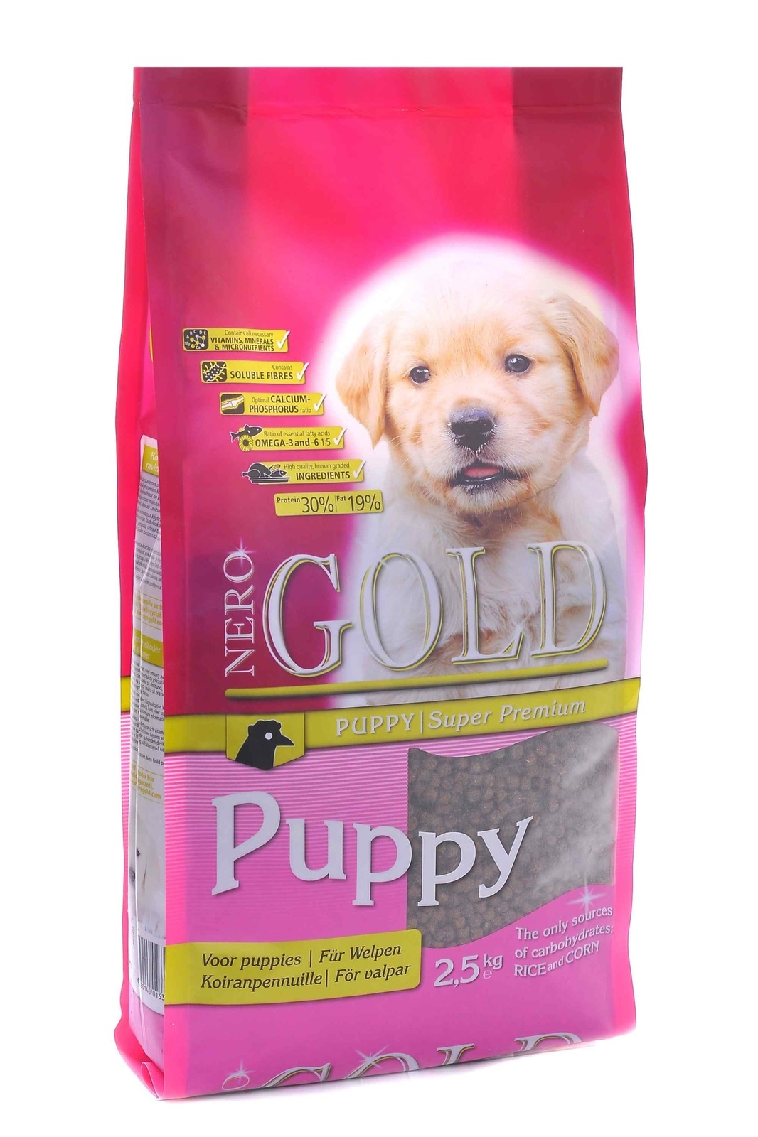 NERO GOLD super premium Корм NERO GOLD super premium puppy для щенков всех пород, с курицей и цельным рисом (2,5 кг)