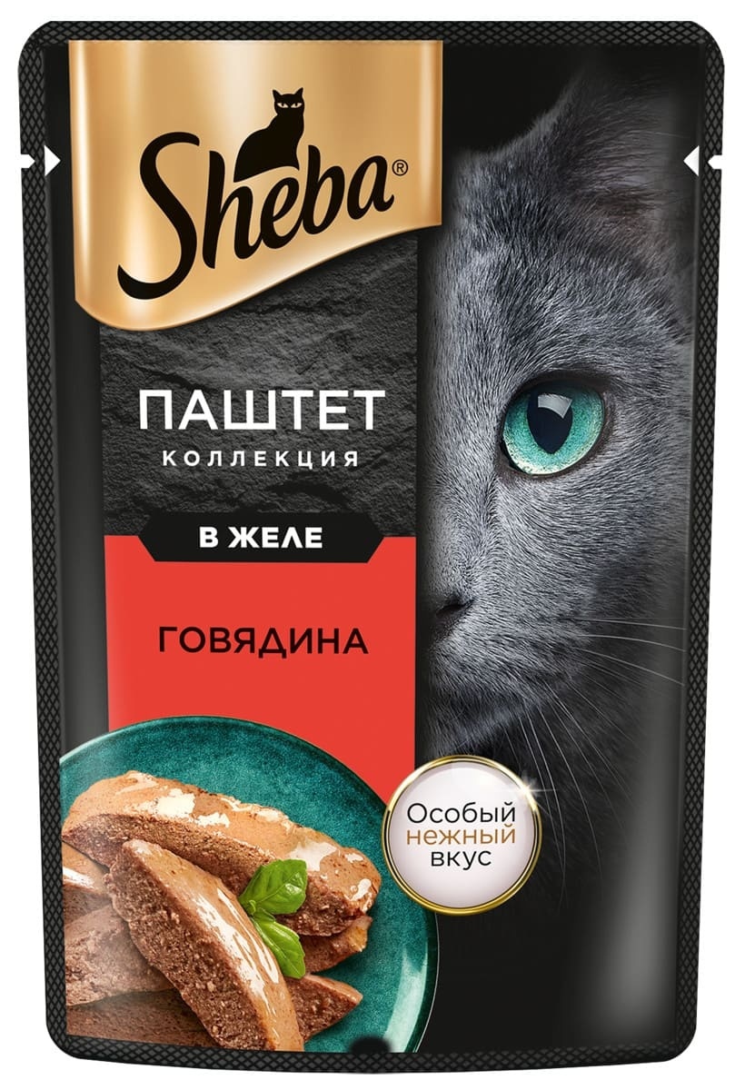 Sheba Sheba влажный корм для кошек SHEBA® Нежный паштет в желе, с говядиной (75 г)