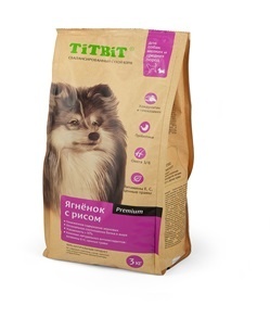 Корм TiTBiT для собак малых и средних пород ягненок с рисом (1 кг)