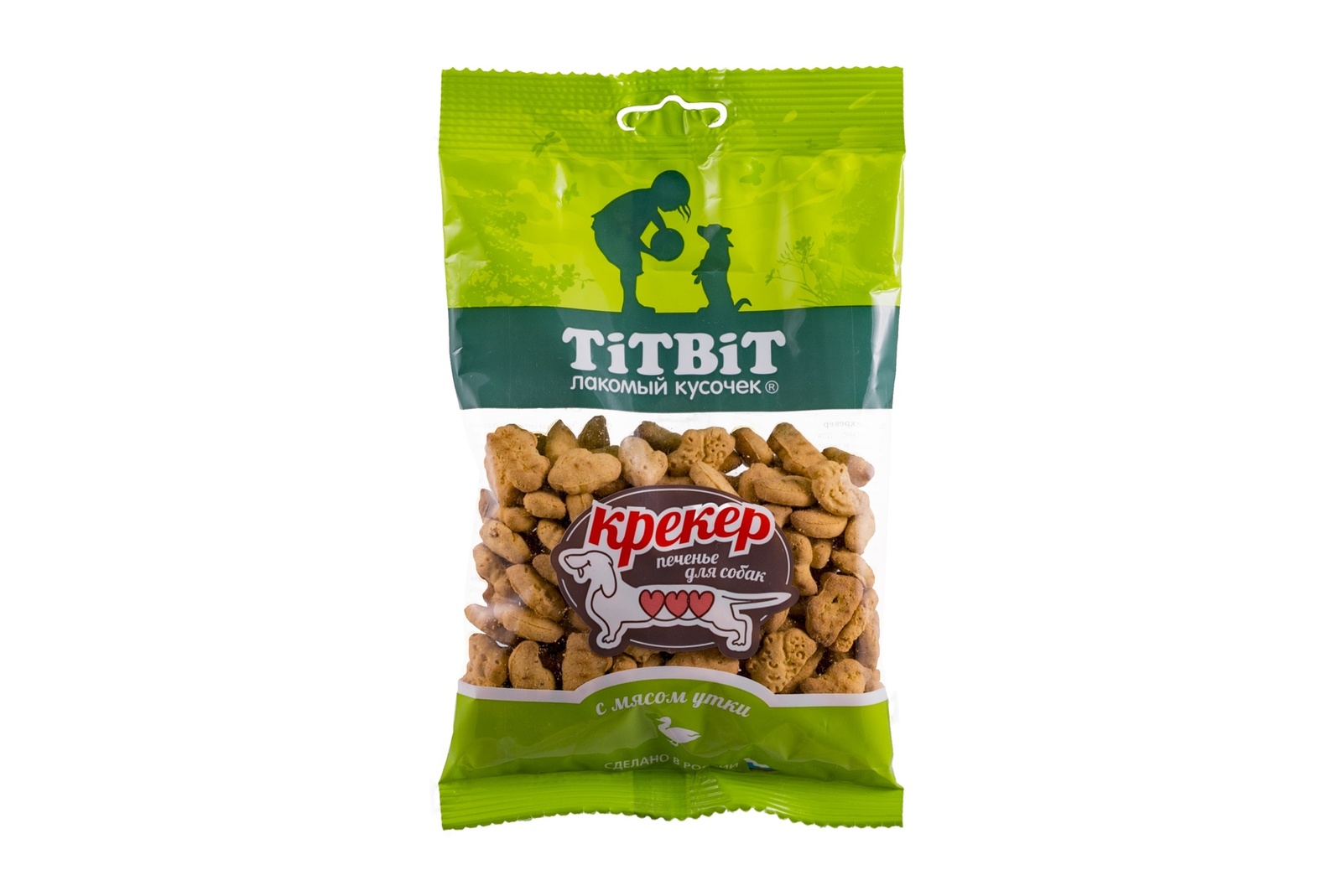 TiTBiT TiTBiT лакомство для маленьких собак Крекер с мясом утки (100 г)