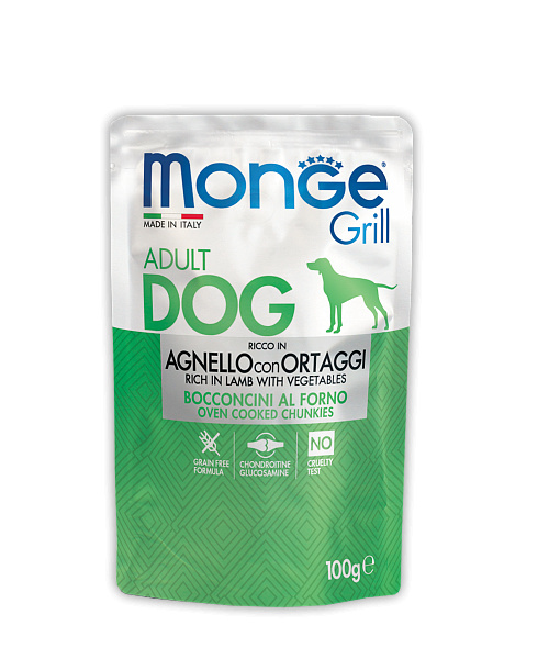 Monge паучи для собак, с ягненком и овощами (100 г)