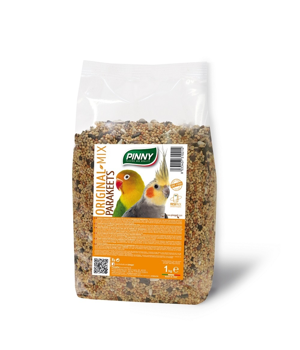 Pinny Pinny зерновая смесь для средних попугаев (1 кг) чипсы из бурого риса rice up просо и семена подсолнечника 60 г