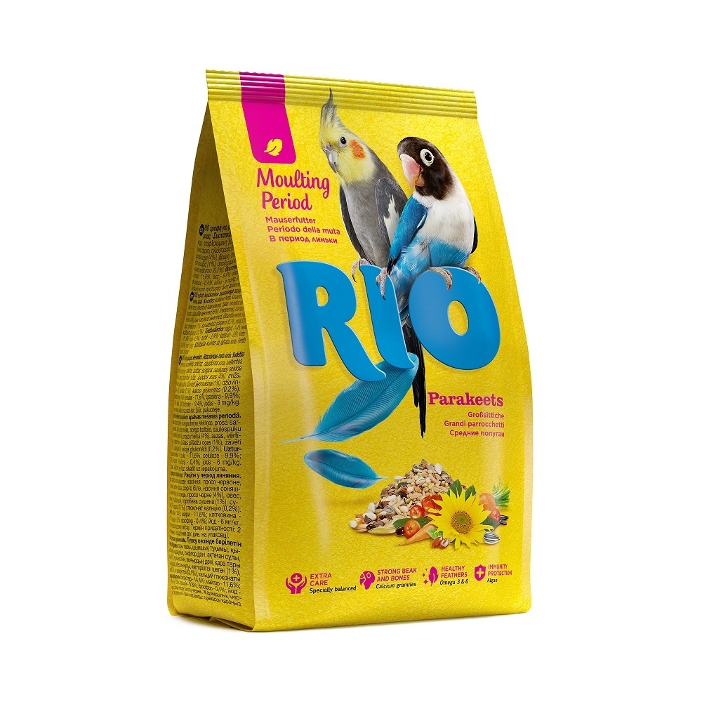 Рио Рио для средних попугаев во время линьки (1 кг) рио рио для канареек 1 кг