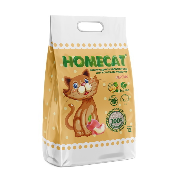 Homecat наполнитель Homecat наполнитель комкующийся наполнитель для кошачьих туалетов с ароматом персика (5,1 кг) homecat наполнитель homecat наполнитель силикагелевый наполнитель без запаха для кошачьих туалетов 3 8 л 1 63 кг