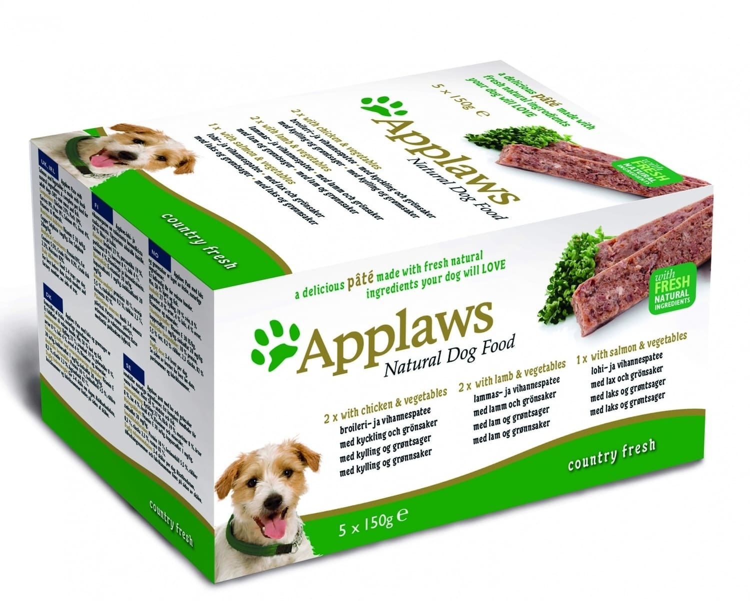 Applaws (влажный корм) Applaws (влажный корм) набор для собак Курица, ягненок, лосось: 5шт.x150г (750 г)