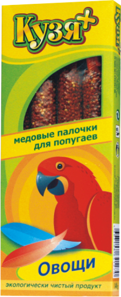 Кузя Кузя палочки для попугаев Овощи, 4шт (14 г) лакомство кузя медовые палочки для грызунов орех овощи 4шт