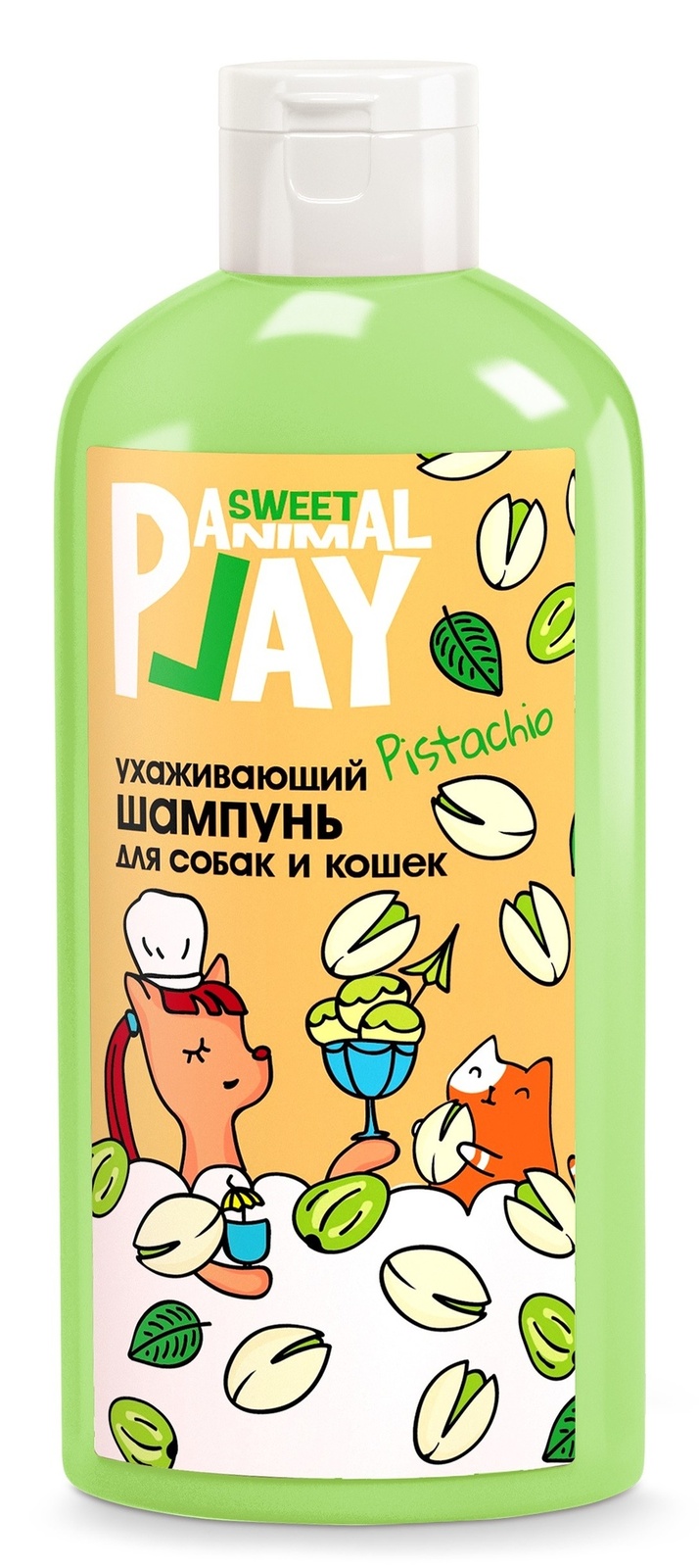 цена Animal Play Animal Play шампунь ухаживающий для собак и кошек, Фисташковое мороженое (300 мл)