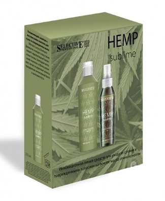 Набор HEMP SUBLIME (Увл.шампунь 250мл и восст.эликсир 100мл с маслом семян конопли для сухих и поврежденных волос) Набор HEMP SUBLIME (Увл.шампунь 250мл и восст.эликсир 100мл с маслом семян конопли для сухих и поврежденных волос) 205310 Selective Professional