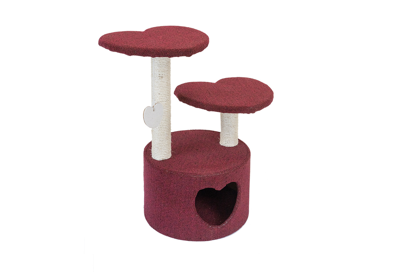 Tappi когтеточки Tappi когтеточки домик-когтеточка Меган, сизаль, бордовый (39×39×73,5 cм) домик угловой сизаль