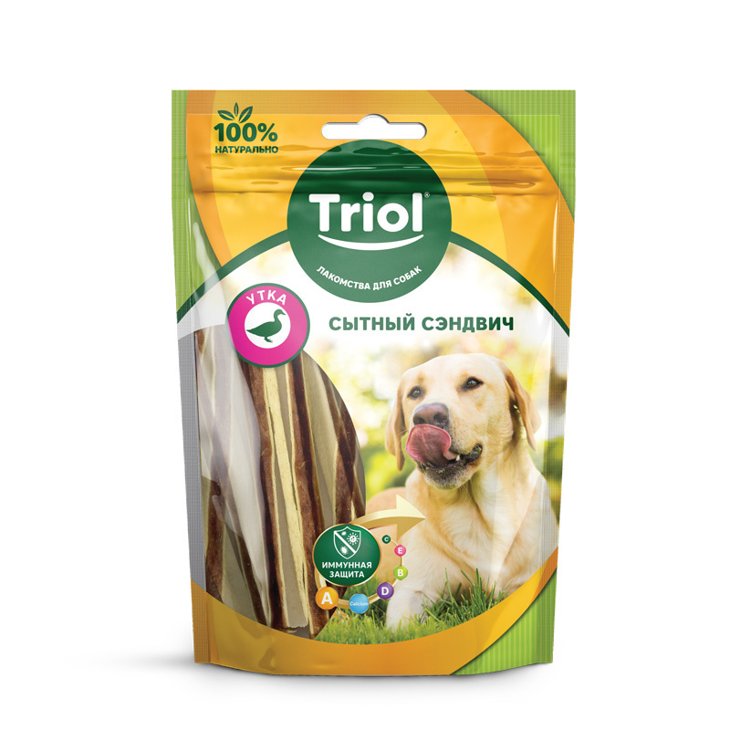 Triol Triol сытный сэндвич из утки для собак (70 г) triol triol сытный сэндвич из утки для собак 70 г