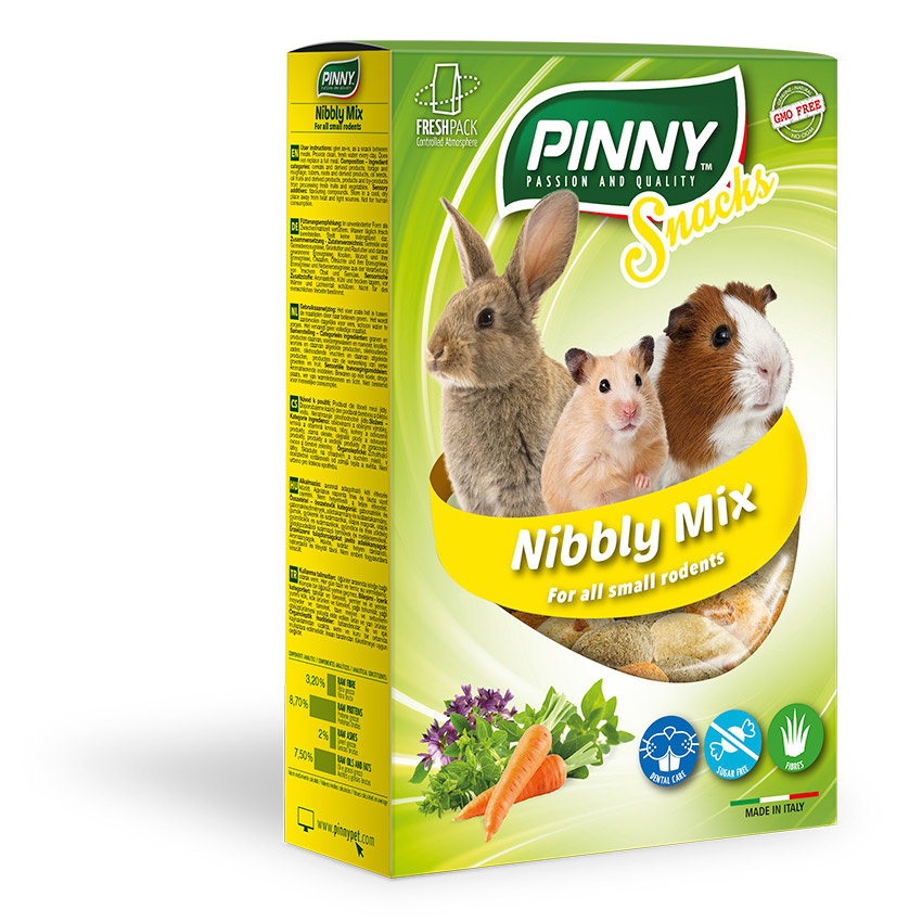 цена Pinny Pinny витаминные снеки для грызунов с морковью, петрушкой и люцерной (150 г)