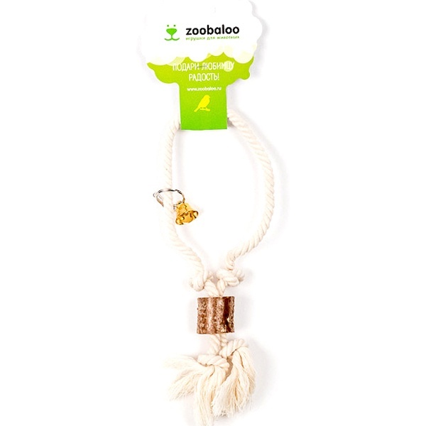 Zoobaloo Zoobaloo игрушка для птиц кольцо с боченками, х/б, 23 см (350 г)
