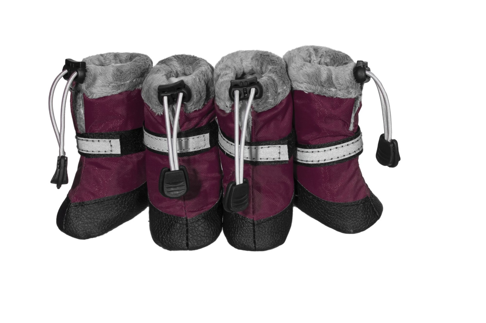 Yami-Yami одежда утеплённые ботинки для собак, бордовые со светоотражающей полосой (XL)
