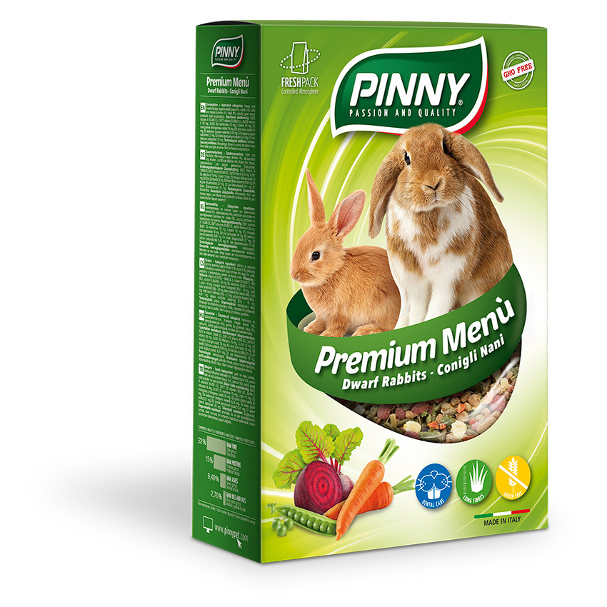 цена Pinny Pinny полнорационный корм для карликовых кроликов с морковью, горохом, свеклой (800 г)