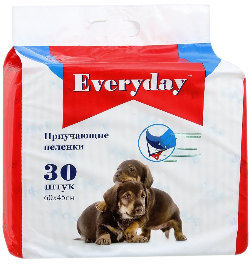 EVERYDAY EVERYDAY впитывающие пеленки для животных (гелевые), 30 шт. (500 г) everyday everyday впитывающие пеленки для животных гелевые 30 шт 500 г